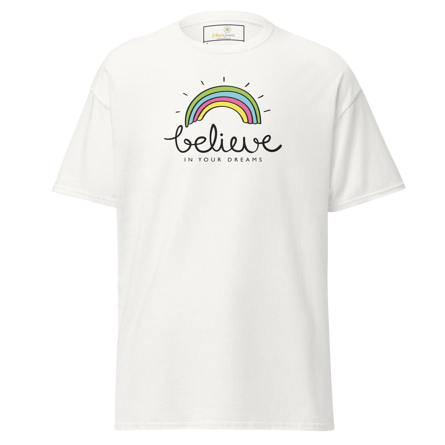 Unisex classic t-shirt - POSITIVE BELIEVE IN YOUR DREAMS - REGULAR - White / S