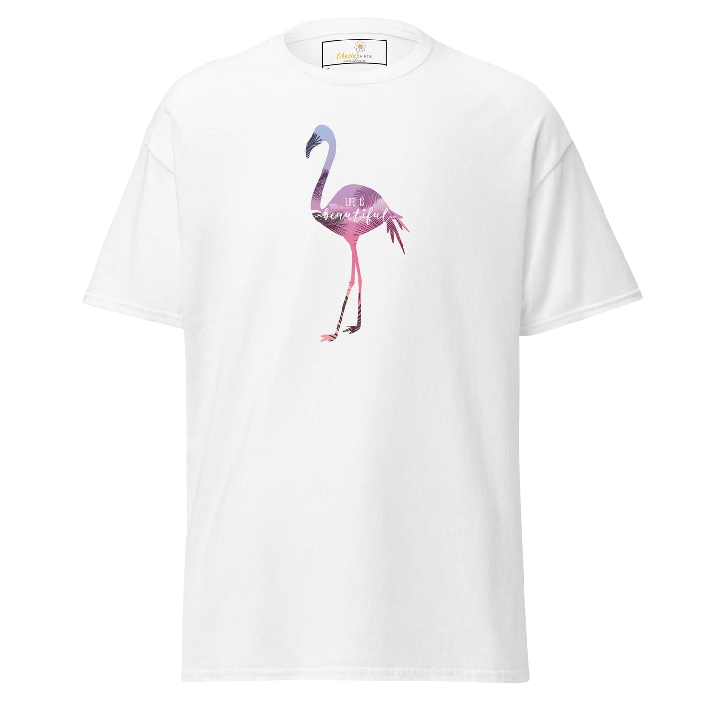 Unisex classic tee - WILD LIFE FLAMINGO - REGULAR - White / S