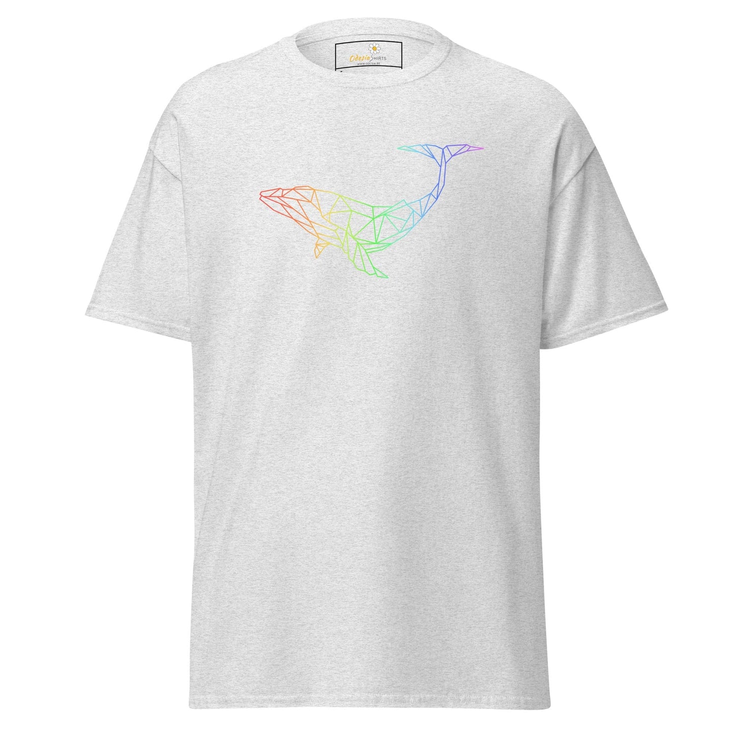 White T-shirt with geometric whale design from T-SHIRT DESIGN TEE for Men and Women