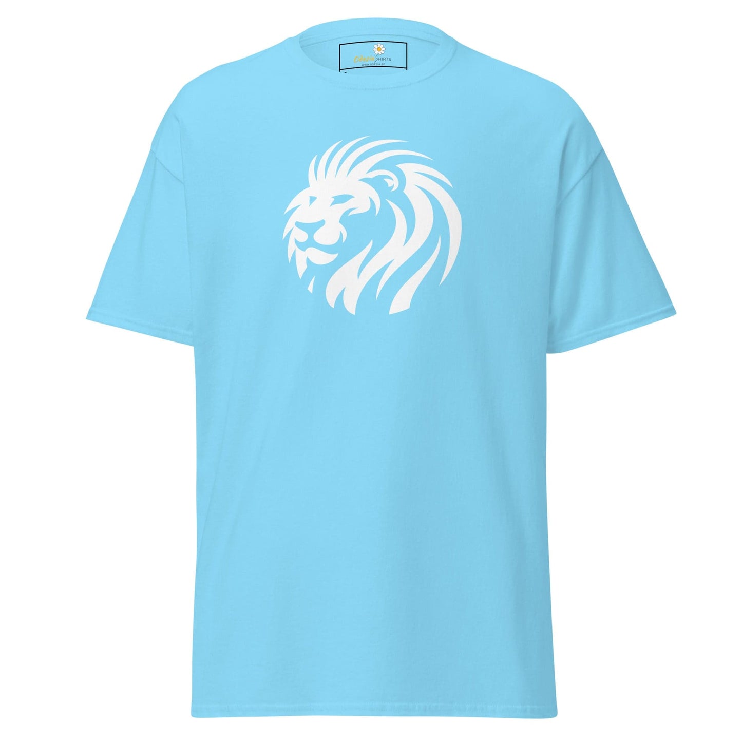 Unisex classic t-shirt - WILD LIFE LION HEAD CIRCLE - REGULAR - Sky / S