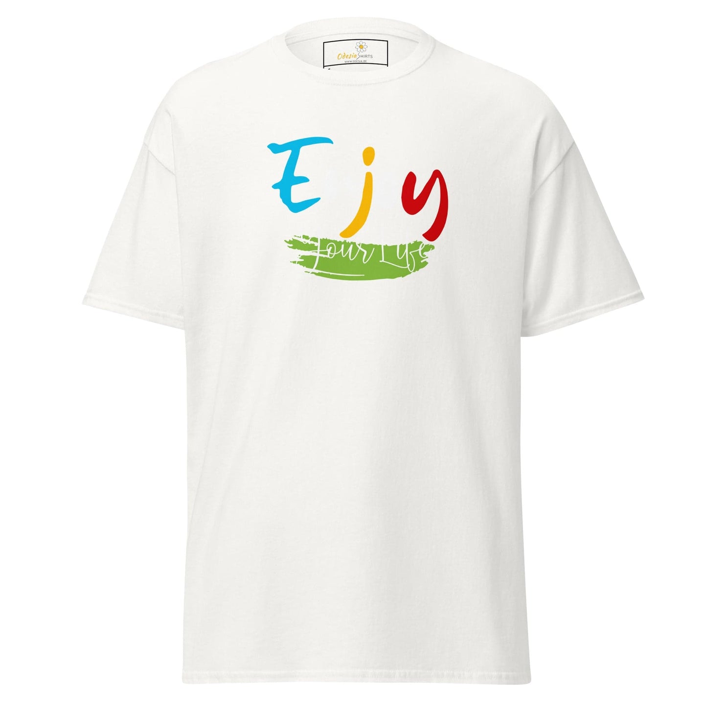 Unisex classic t-shirt - POSITIVE ENJOY YOUR LIFE - REGULAR - White / S