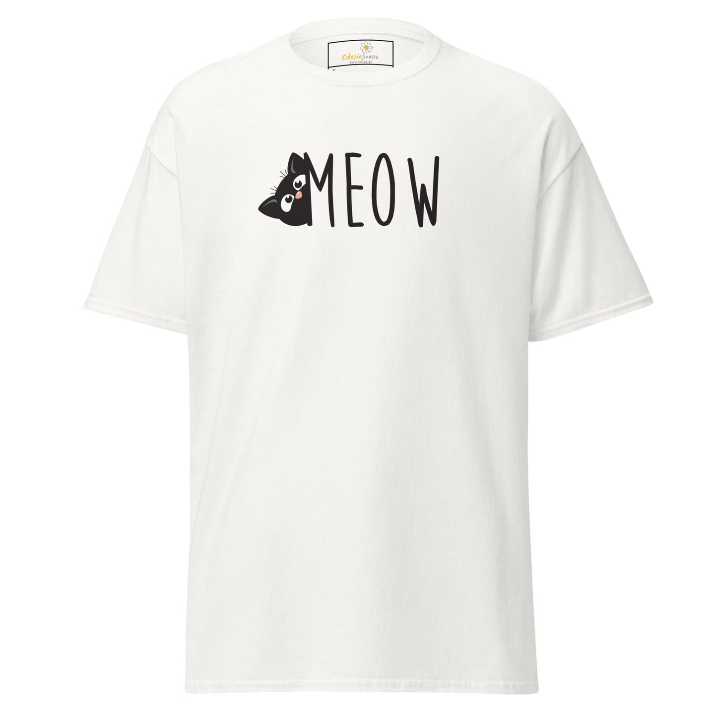 Unisex classic t-shirt - ANIMALS CAT MEOW - REGULAR - White / S