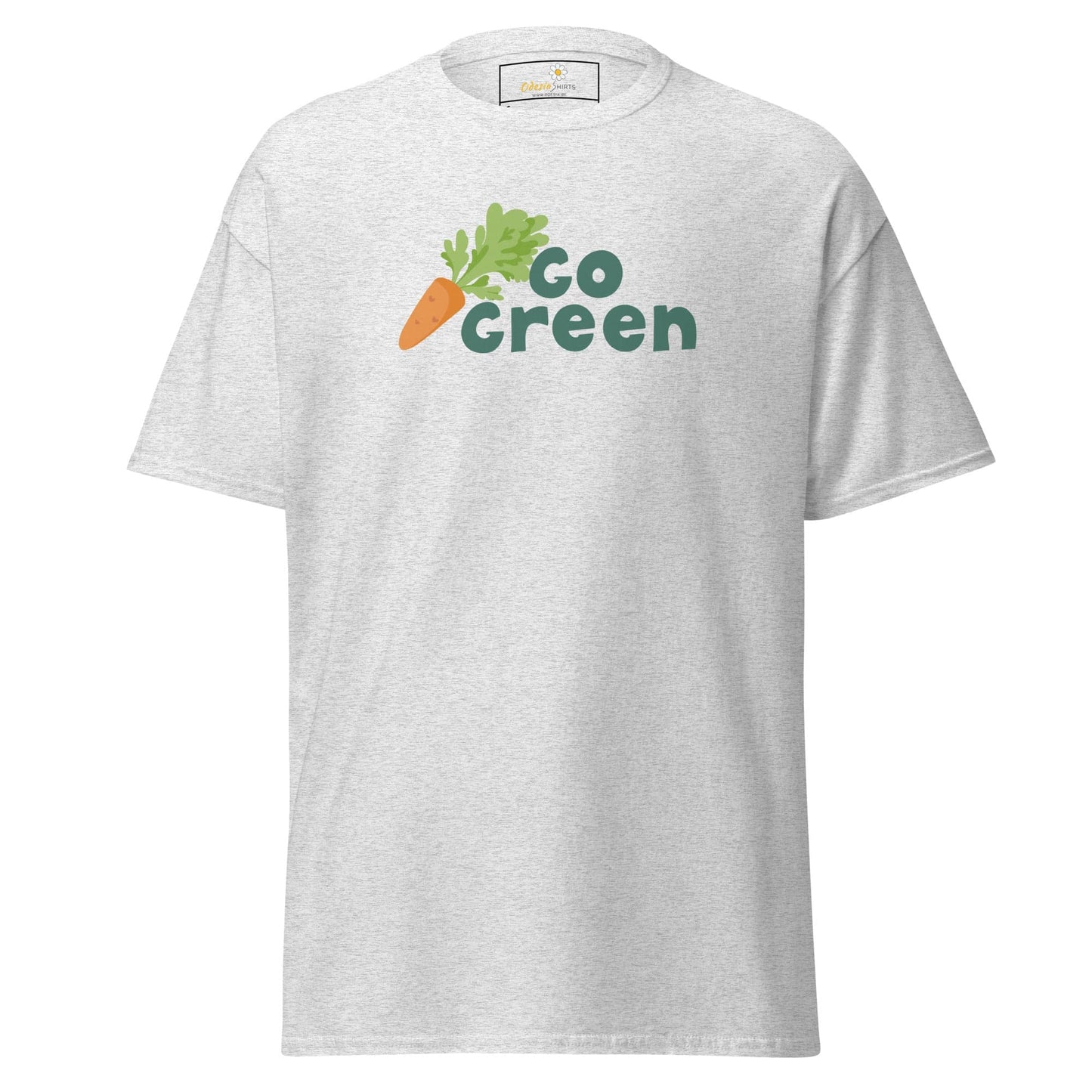 Unisex classic t-shirt - VEGAN GO GREEN - REGULAR - Ash / S
