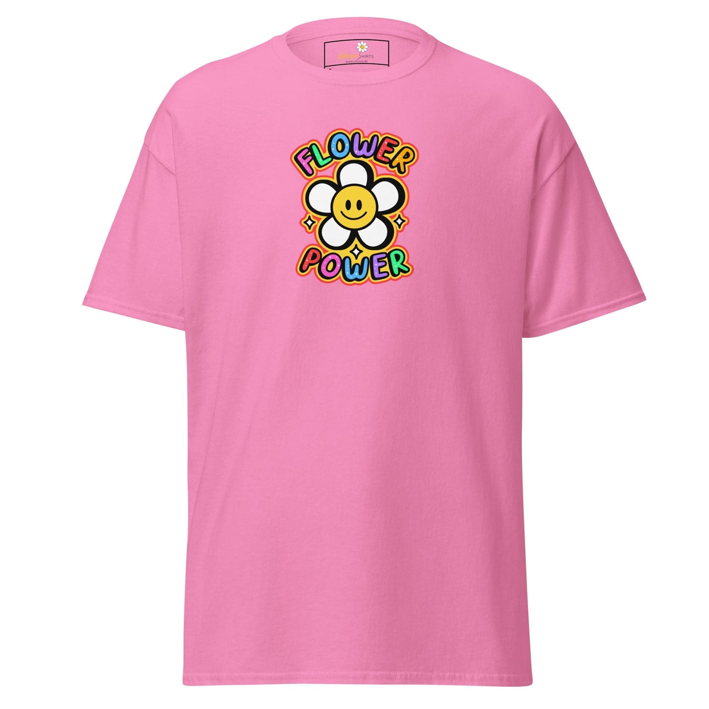 Unisex classic t-shirt - POSITIVE FLOWER POWER - REGULAR - Azalea / S