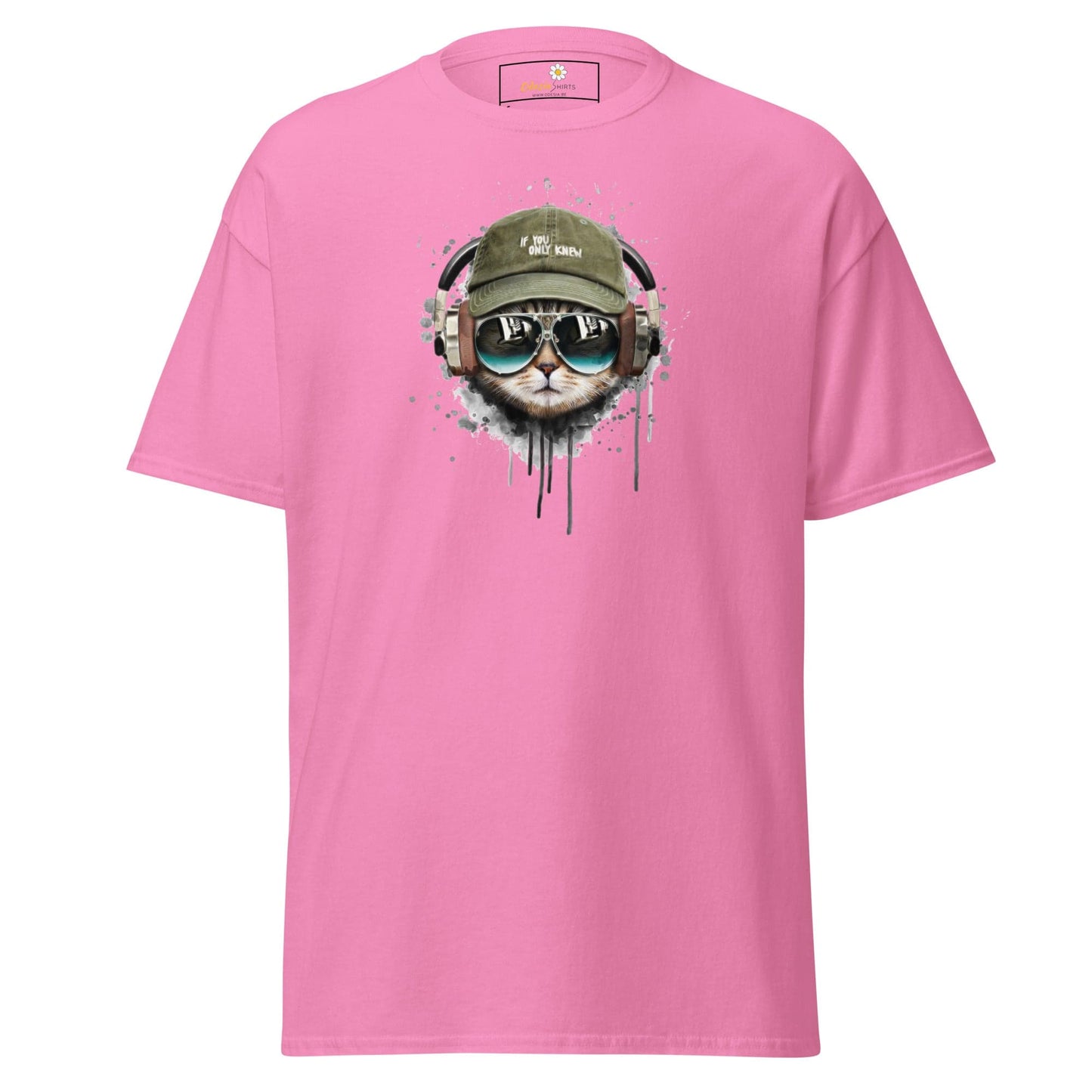 Unisex classic t-shirt - ANIMALS MUSIC CAT HAT - REGULAR - Azalea / S