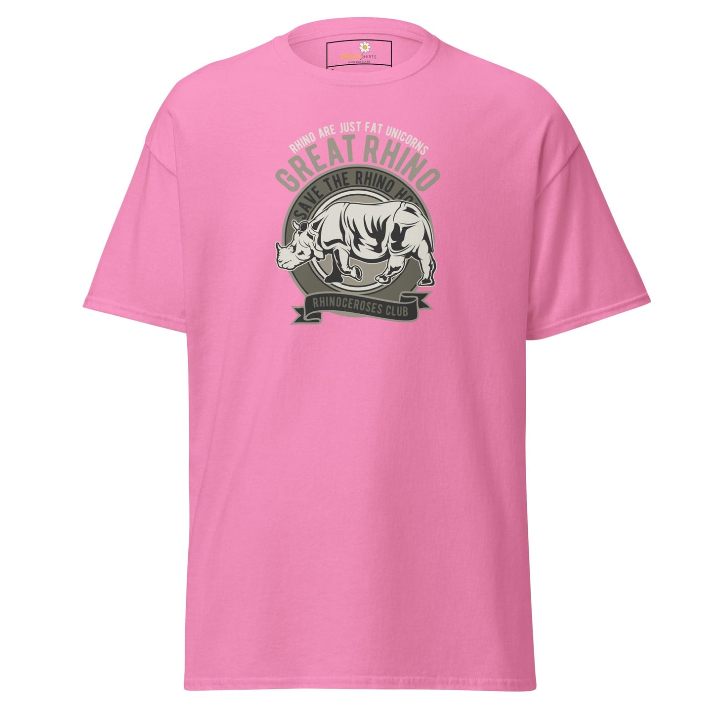 Unisex classic t-shirt - WILD LIFE GREAT RHINO - REGULAR - Azalea / S
