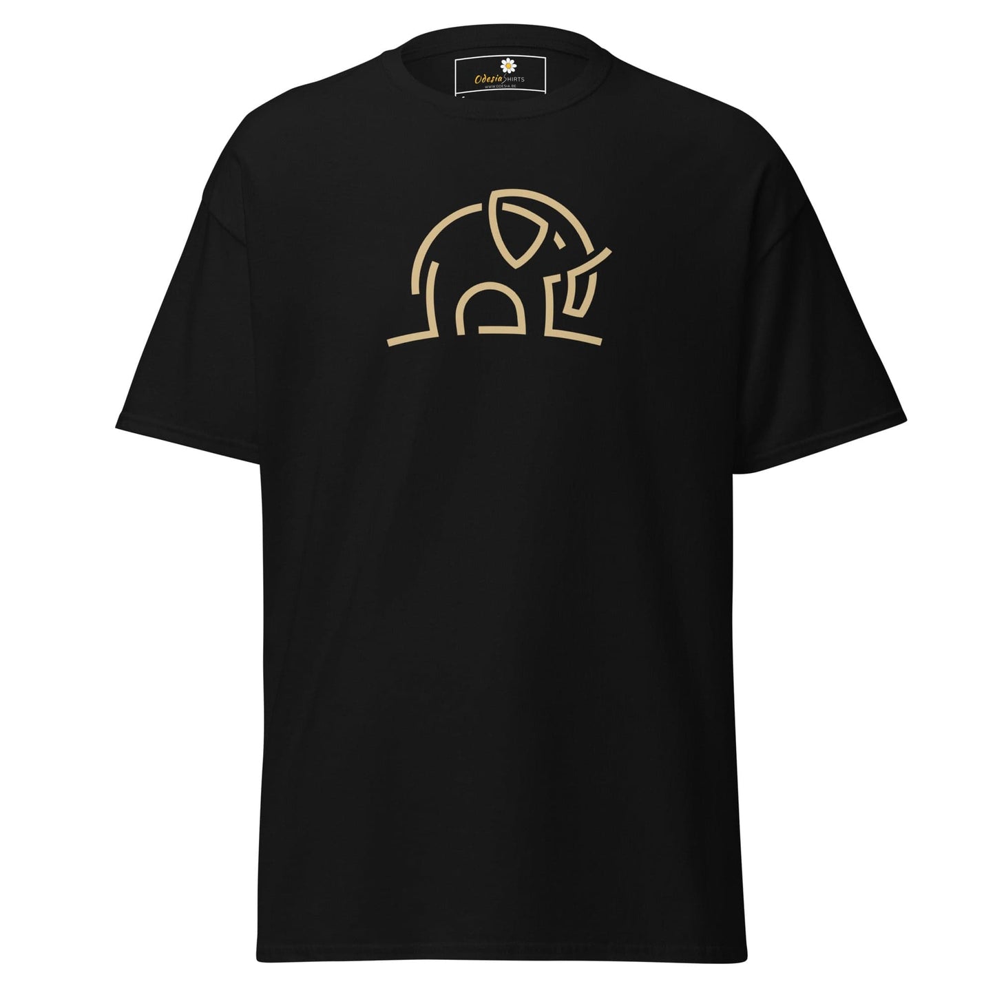 Unisex classic tee - WILD LIFE ELEPHANT LINES - Black / S