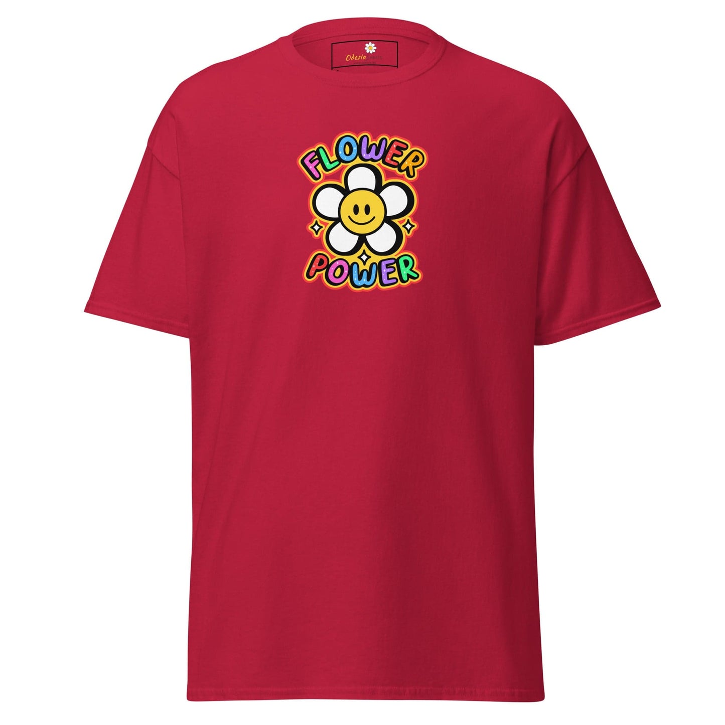 Unisex classic t-shirt - POSITIVE FLOWER POWER - REGULAR - Cardinal / S