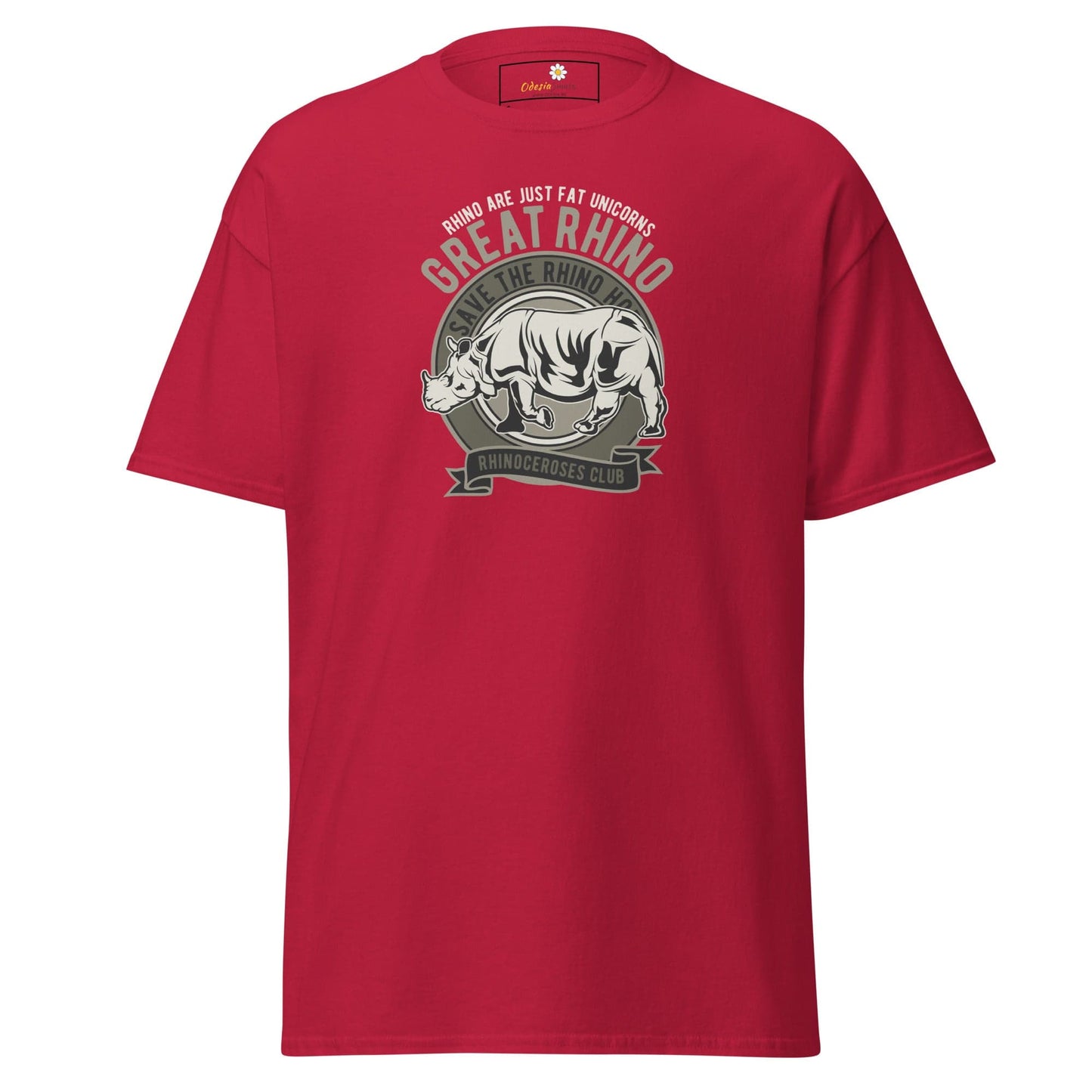 Unisex classic t-shirt - WILD LIFE GREAT RHINO - REGULAR - Cardinal / S