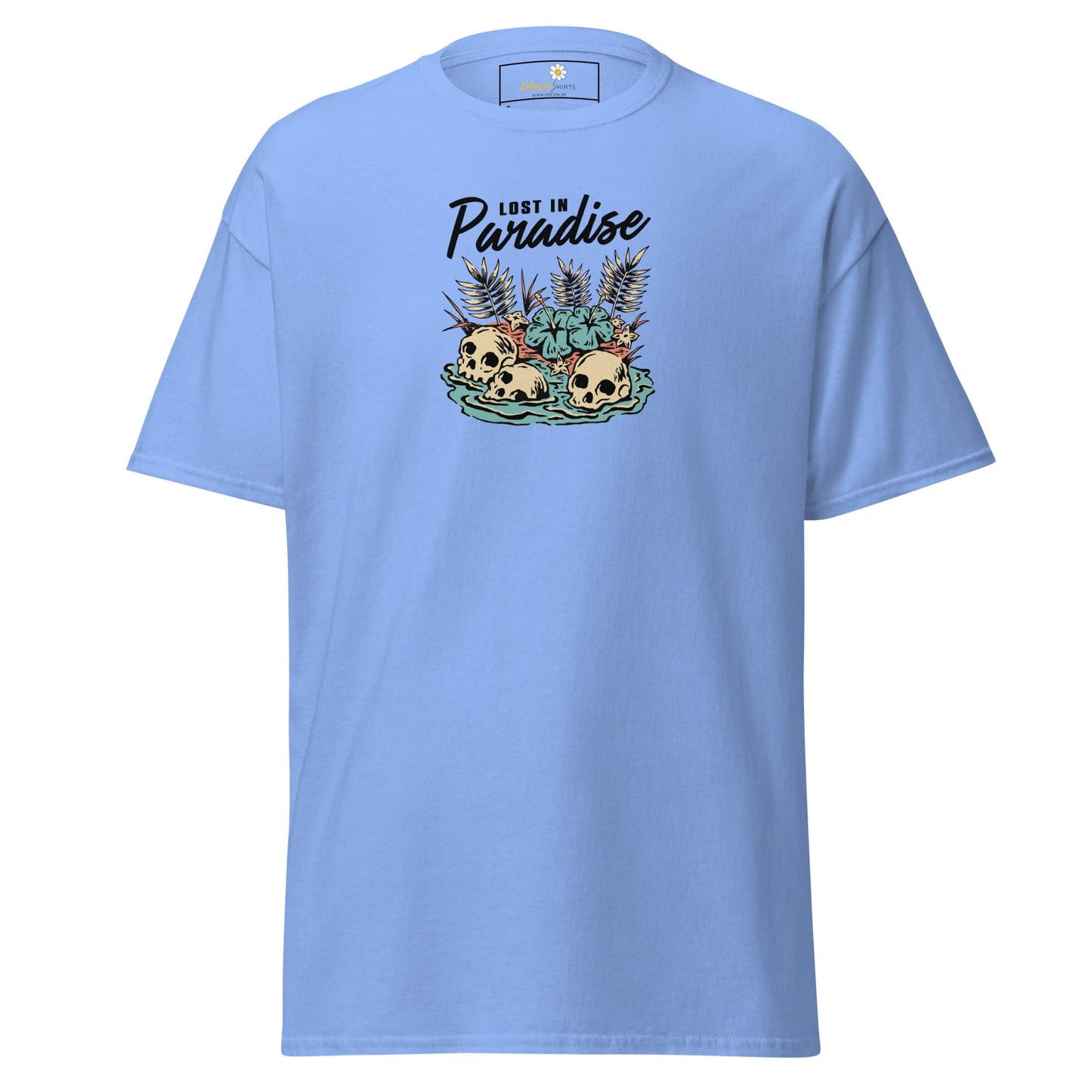 Unisex classic tee - SKULL LOST IN PARADISE - REGULAR - Carolina Blue / S