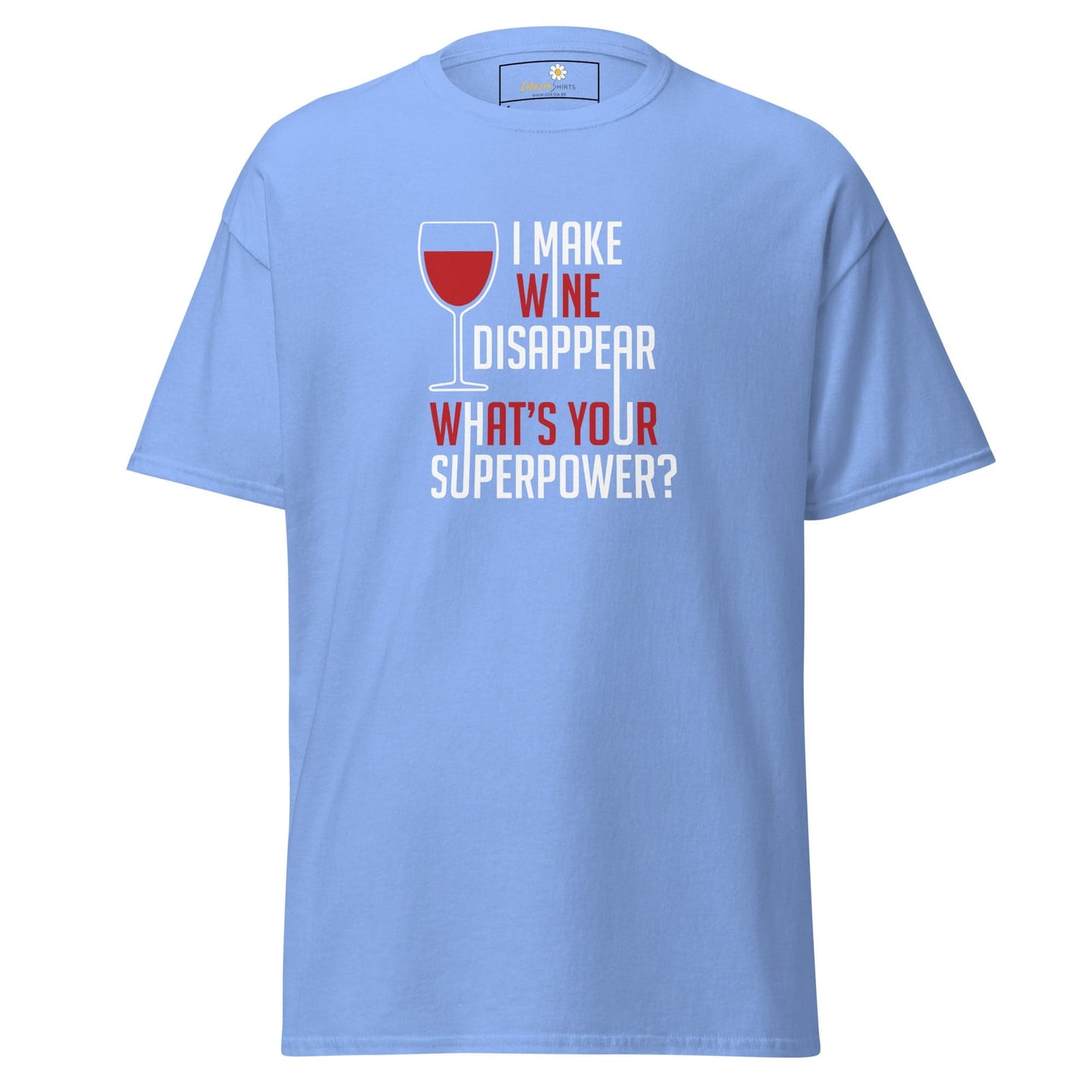 Unisex classic t-shirt - FUN WINE DISSAPEAR - REGULAR - Carolina Blue / S