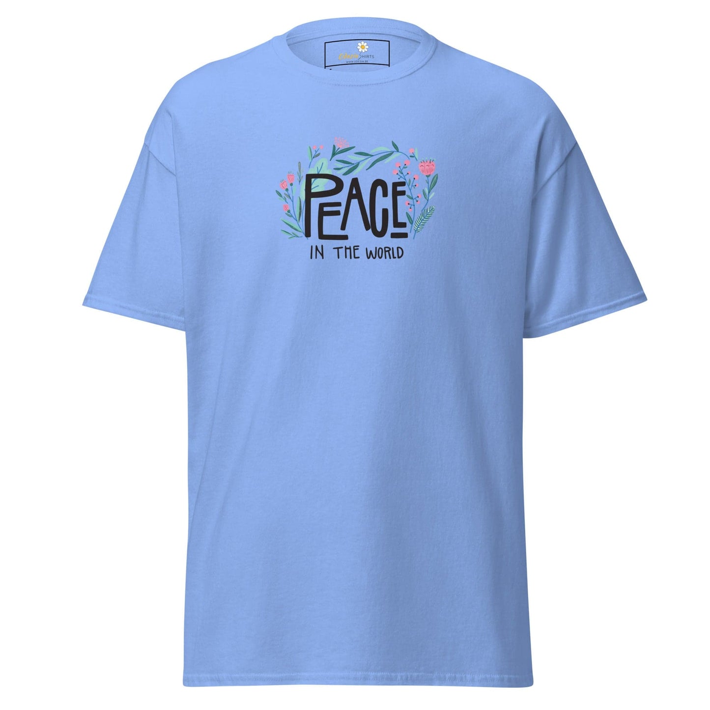Unisex classic tee - POSITIVE TEXT PEACE IN THE WORLD - REGULAR - Carolina Blue / S