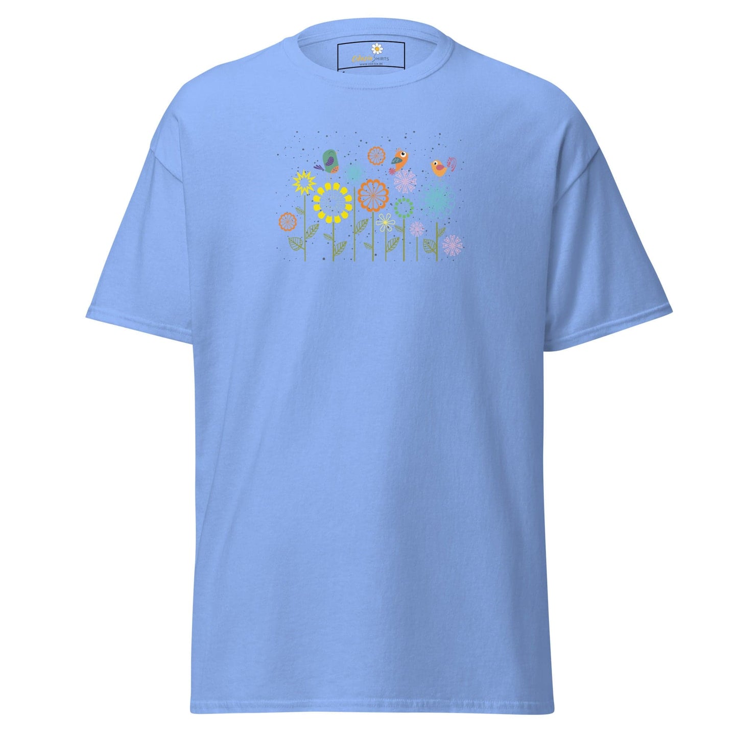Unisex classic tee - ANIMALS BIRDS ON FLOWERS - REGULAR - Carolina Blue / S
