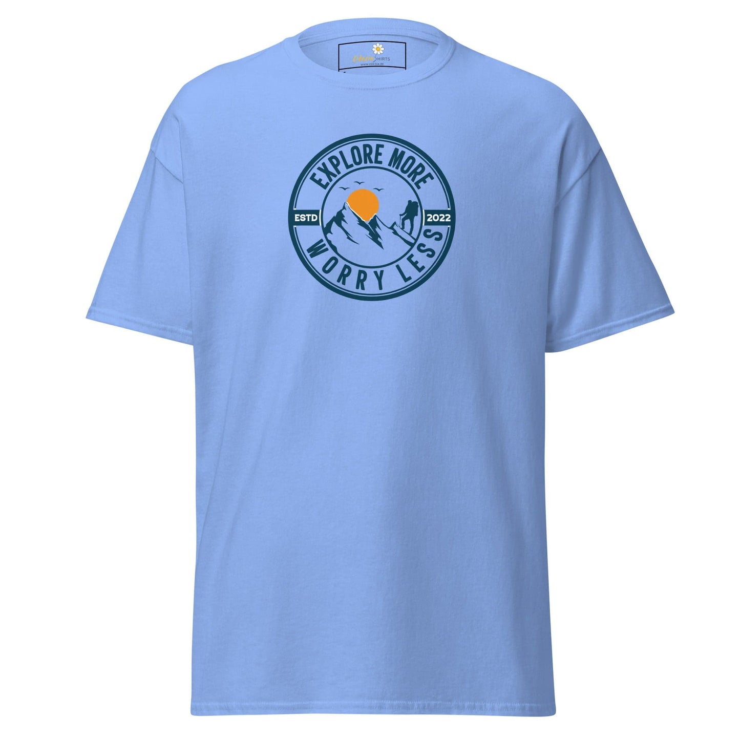 Unisex classic t-shirt - ADVENTURE EXPLORE WORRY LESS - REGULAR - Carolina Blue / S