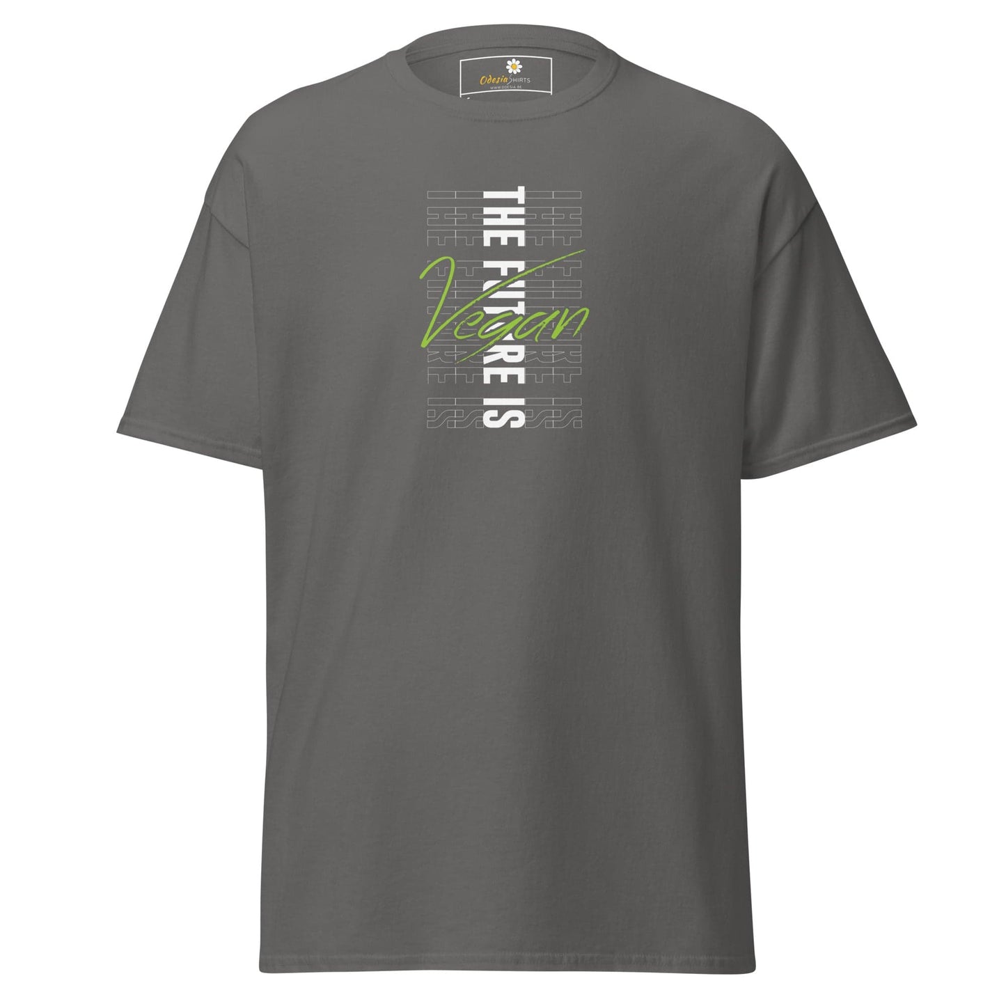 Unisex classic tee - GREEN THE FUTURE IS VEGAN - REGULAR - Charcoal / S