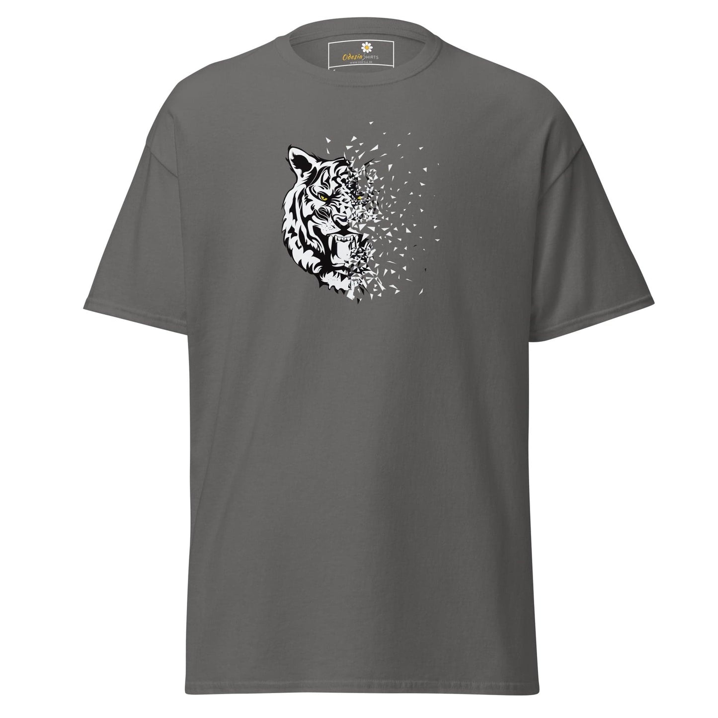 Unisex classic t-shirt - WILD LIFE TIGER DECOMPOS - REGULAR - Charcoal / S