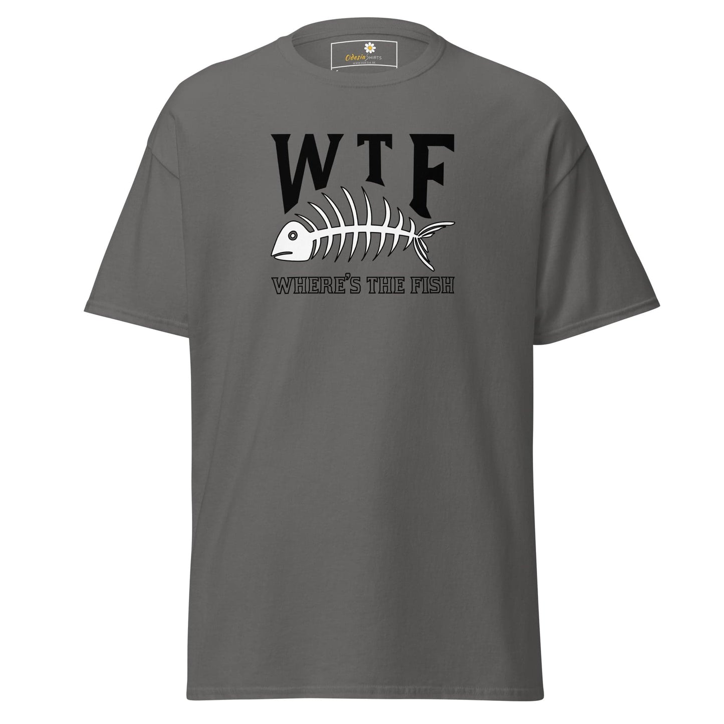 Unisex classic t-shirt - FUN WHERES THE FISH - REGULAR - Charcoal / S