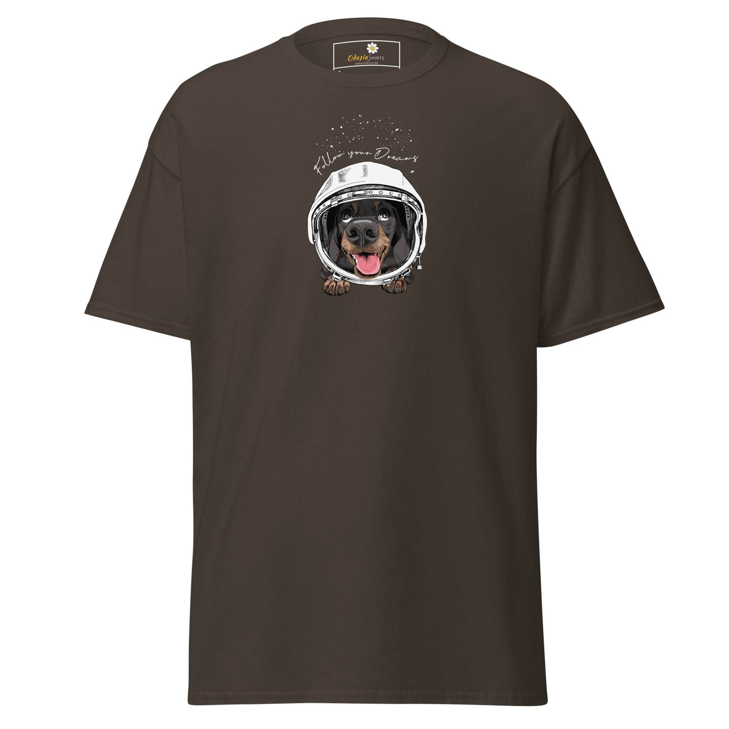 Unisex classic tee - ASTRONAUT ANIMALS DREAMS - REGULAR - Dark Chocolate / S