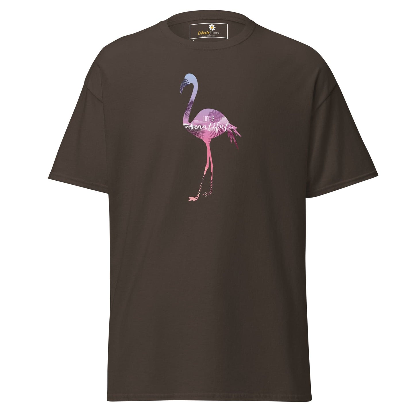 Unisex classic tee - WILD LIFE FLAMINGO - REGULAR - Dark Chocolate / S