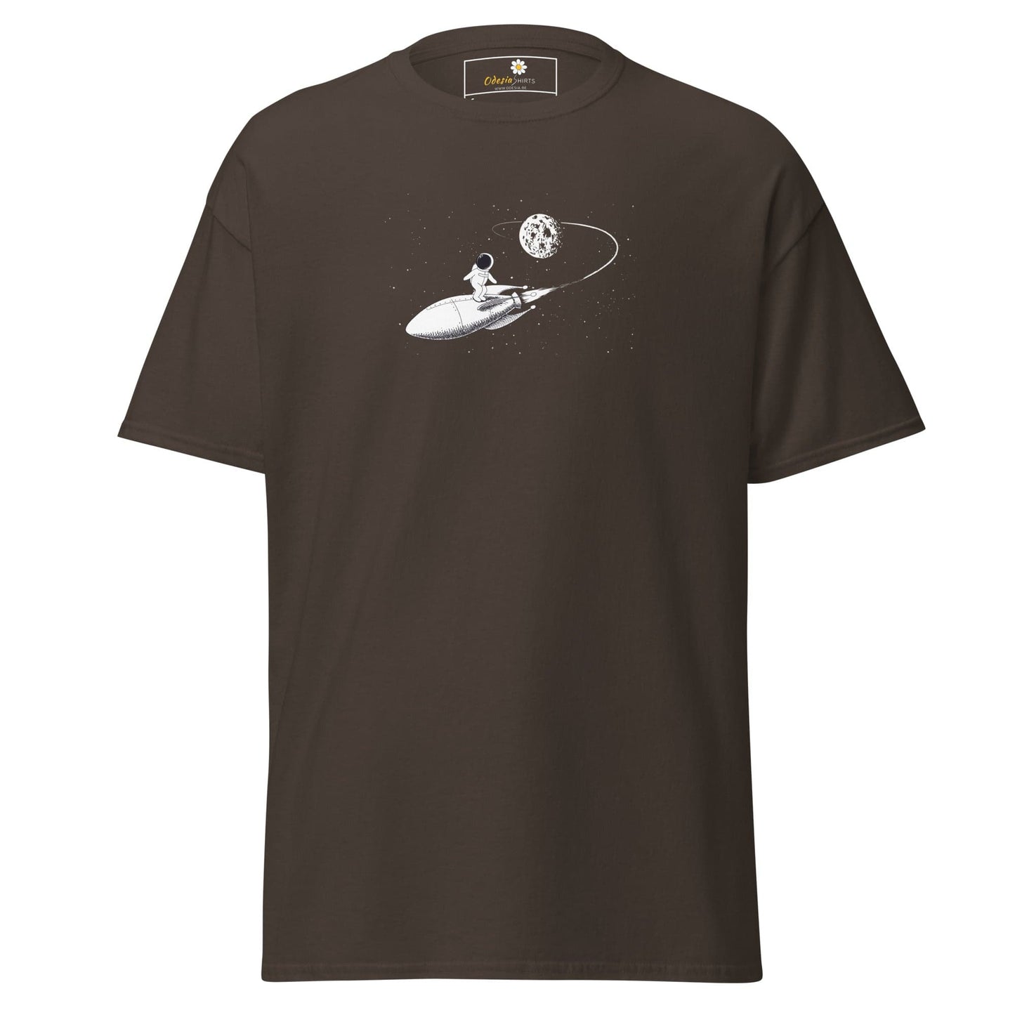Unisex classic tee - ASTRONAUT ROCKET - REGULAR - Dark Chocolate / S