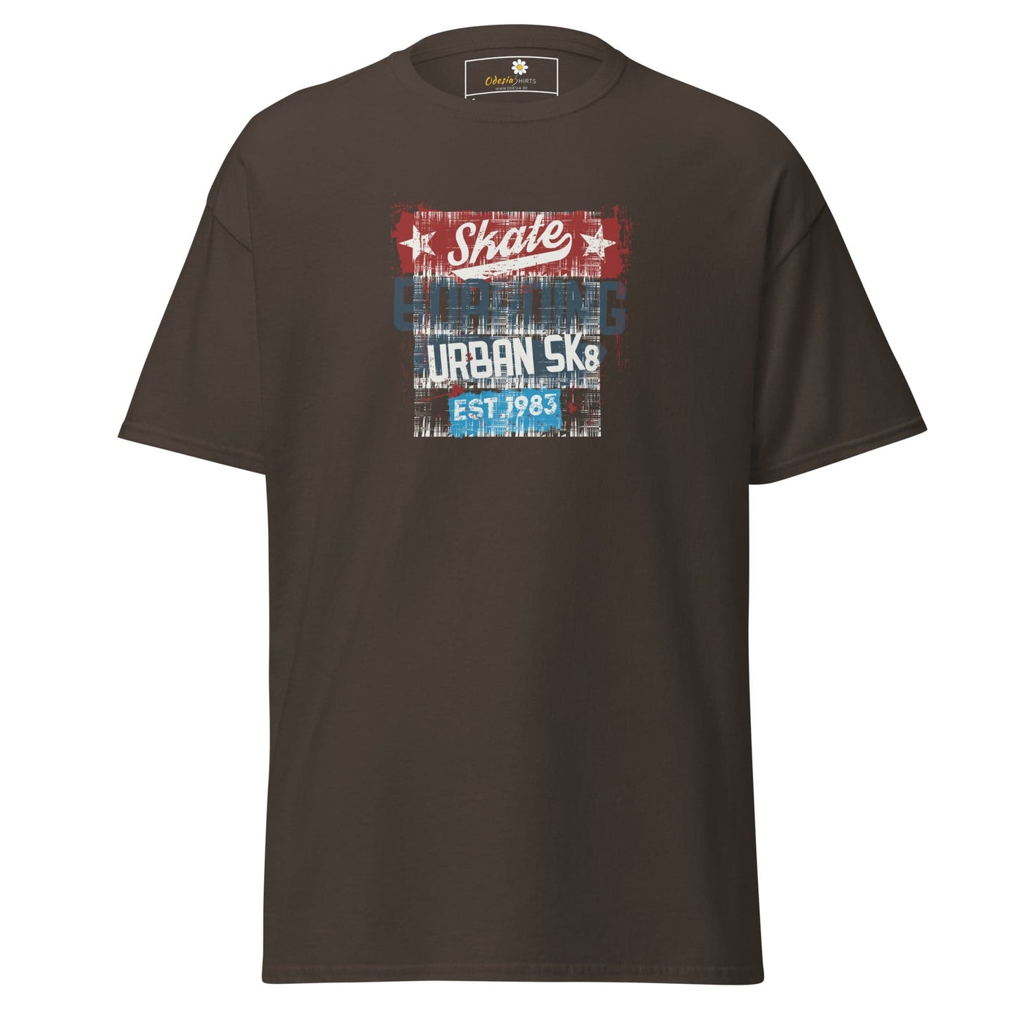 Unisex classic t-shirt - URBAN SKATE - REGULAR - Dark Chocolate / S