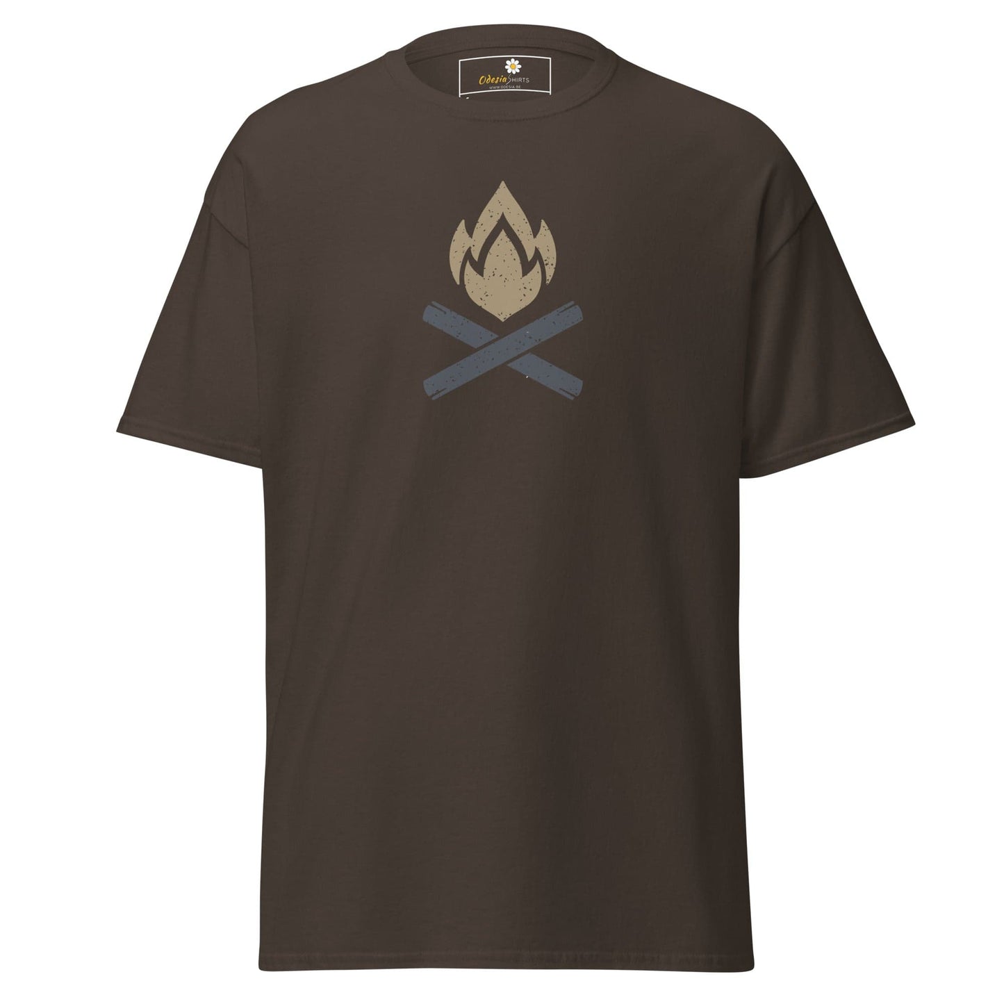 Unisex classic tee - ADVENTURE CAMP FIRE - REGULAR - Dark Chocolate / S
