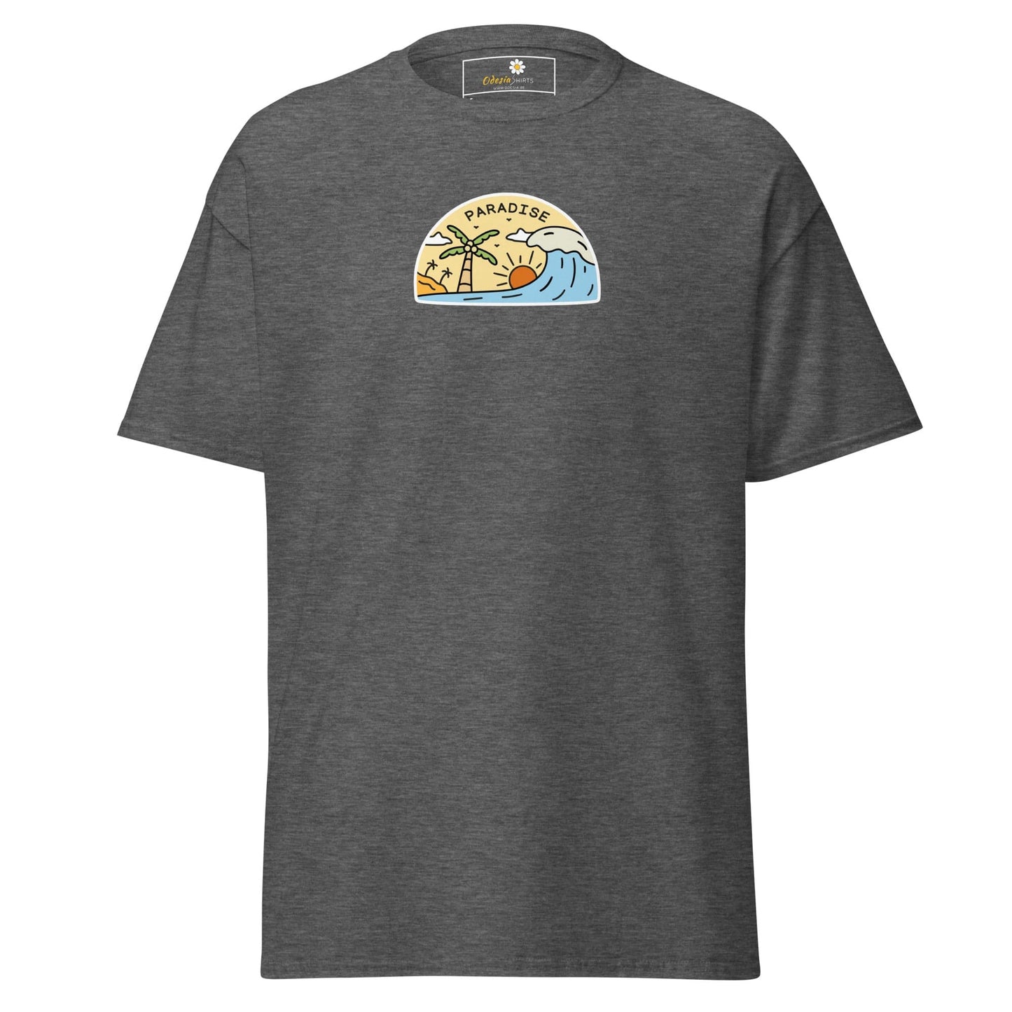 Unisex classic tee - SUMMER ISLAND PARADISE - REGULAR - Dark Heather / S
