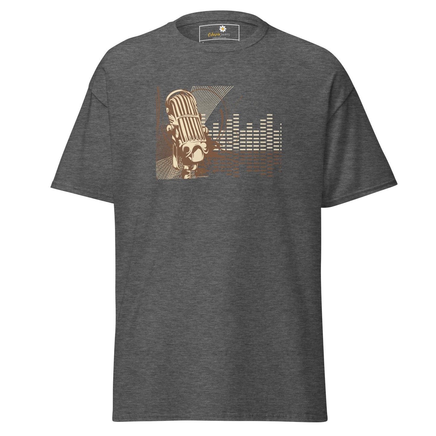 Unisex classic tee - MUSIC MICROPHONE - REGULAR - Dark Heather / S