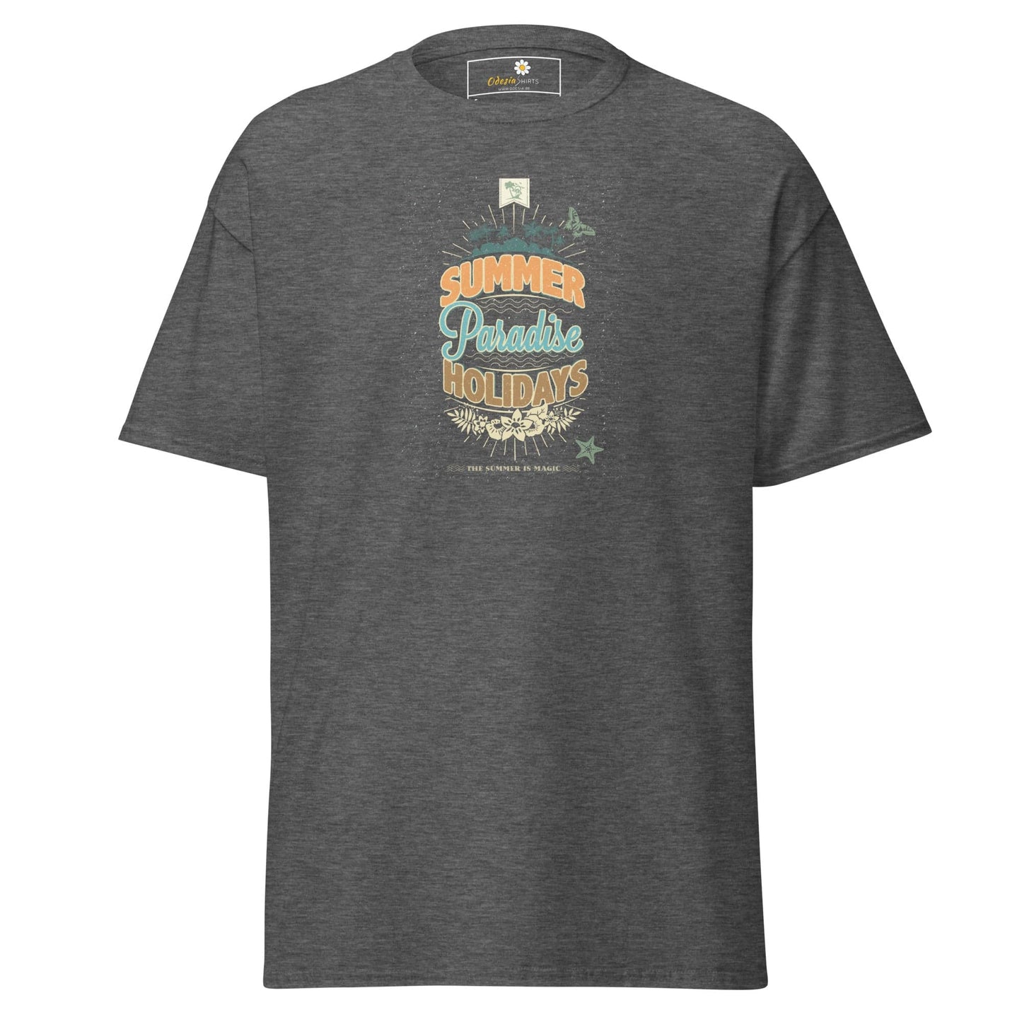Unisex classic tee - SUMMER PARADISE - REGULAR - Dark Heather / S