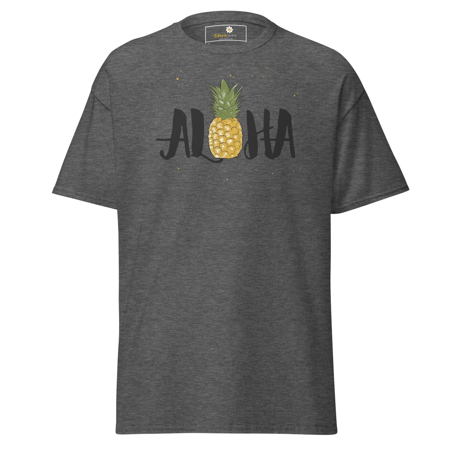 Unisex classic t-shirt - POSITIVE ALOHA HAWAI PINEAPPLE - REGULAR - Dark Heather / S