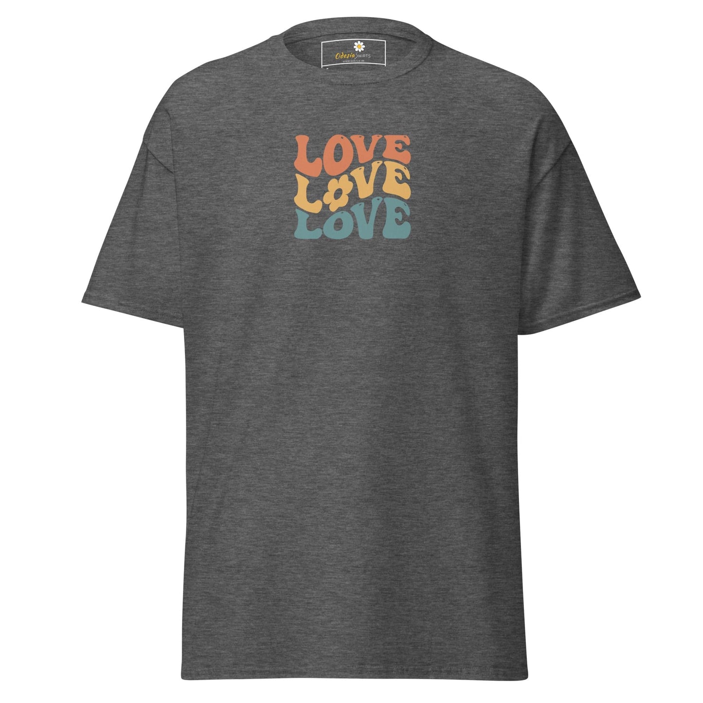 Unisex classic tee - TEXT POSITIVE LOVE LOVE LOVE - REGULAR - Dark Heather / S