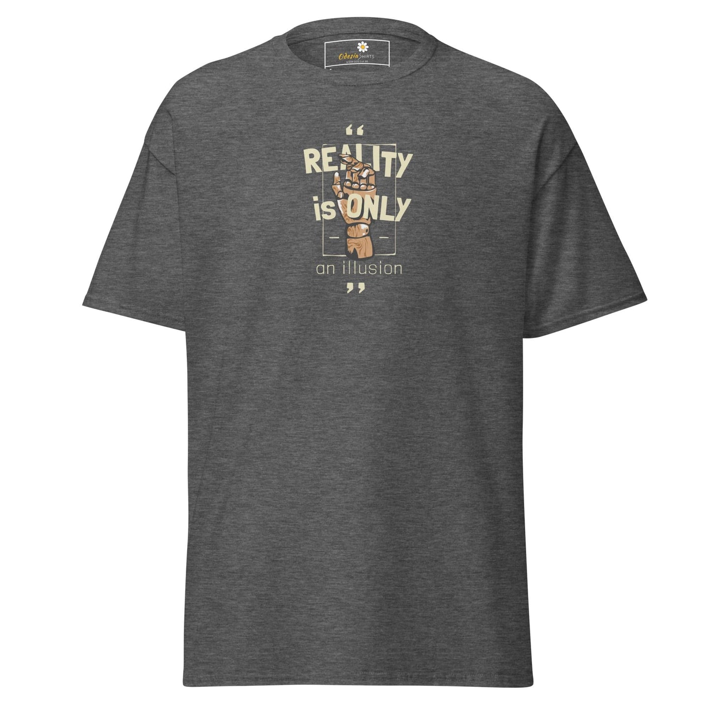 Unisex classic tee - MYSTIC TEXT REALITY AN ILLUSION - REGULAR - Dark Heather / S