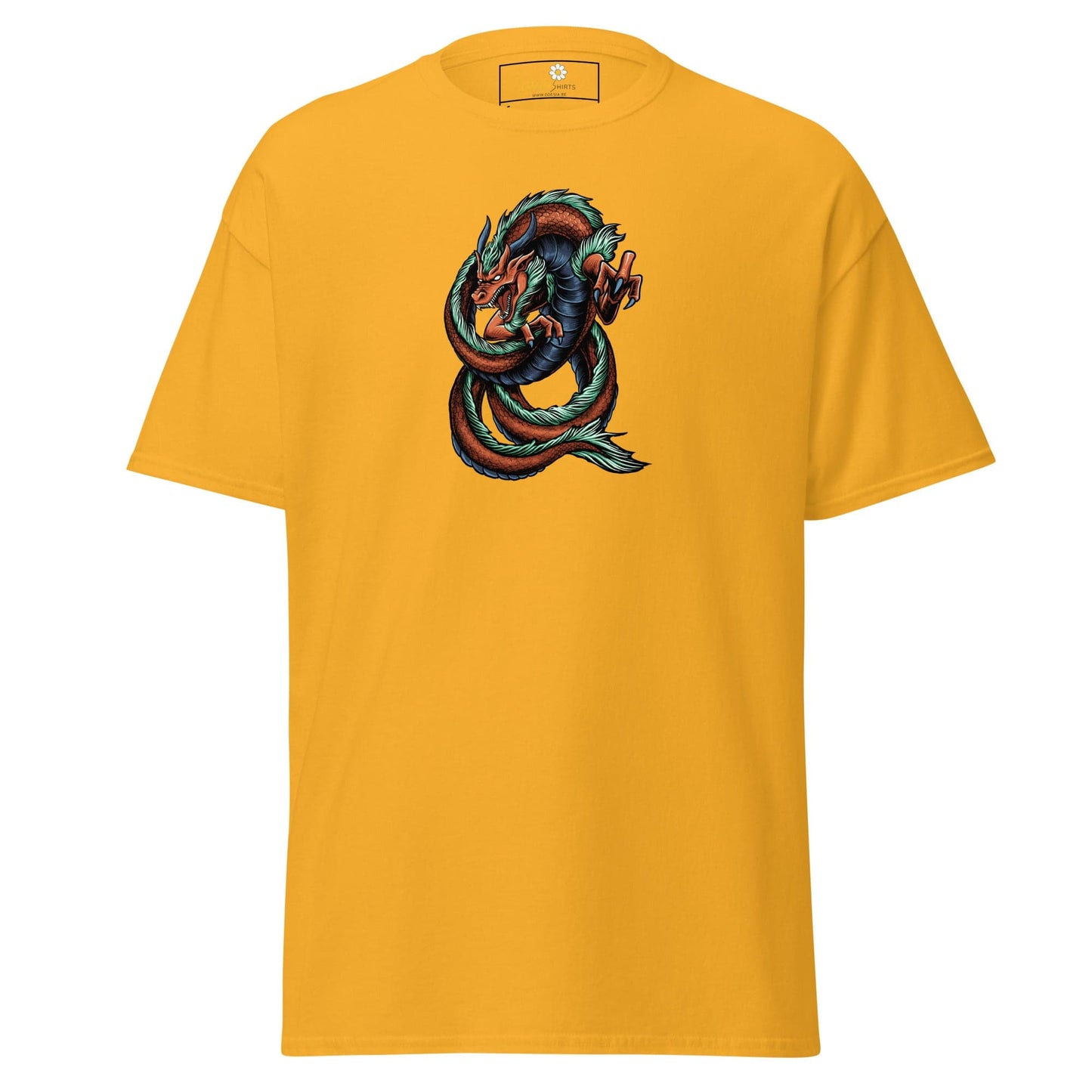 Unisex classic tee - MYSTIC RED GREEN DRAGON - REGULAR - Gold / S