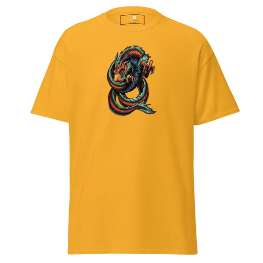 Unisex classic tee - MYSTIC RED GREEN DRAGON - REGULAR - Gold / S