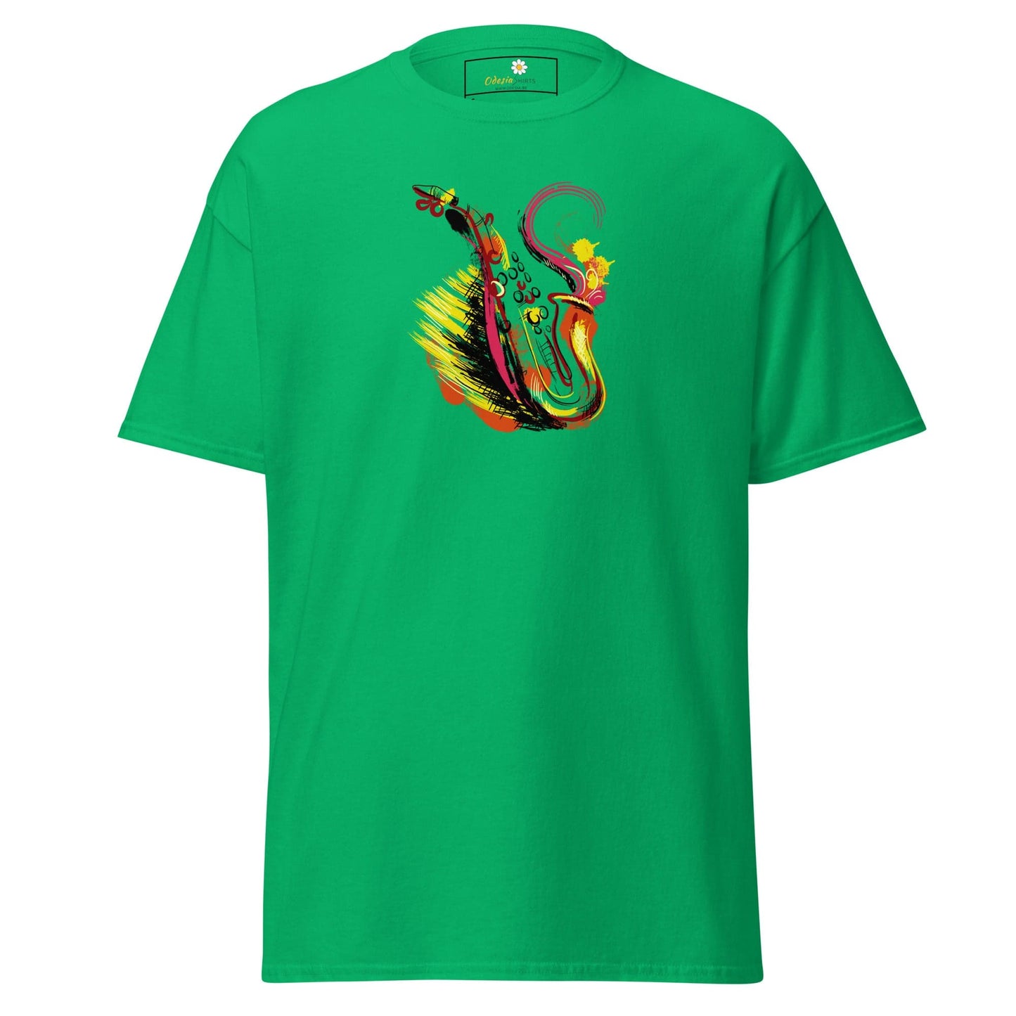 Unisex classic tee - MUSIC SAXOPHONE - REGULAR - Irish Green / S