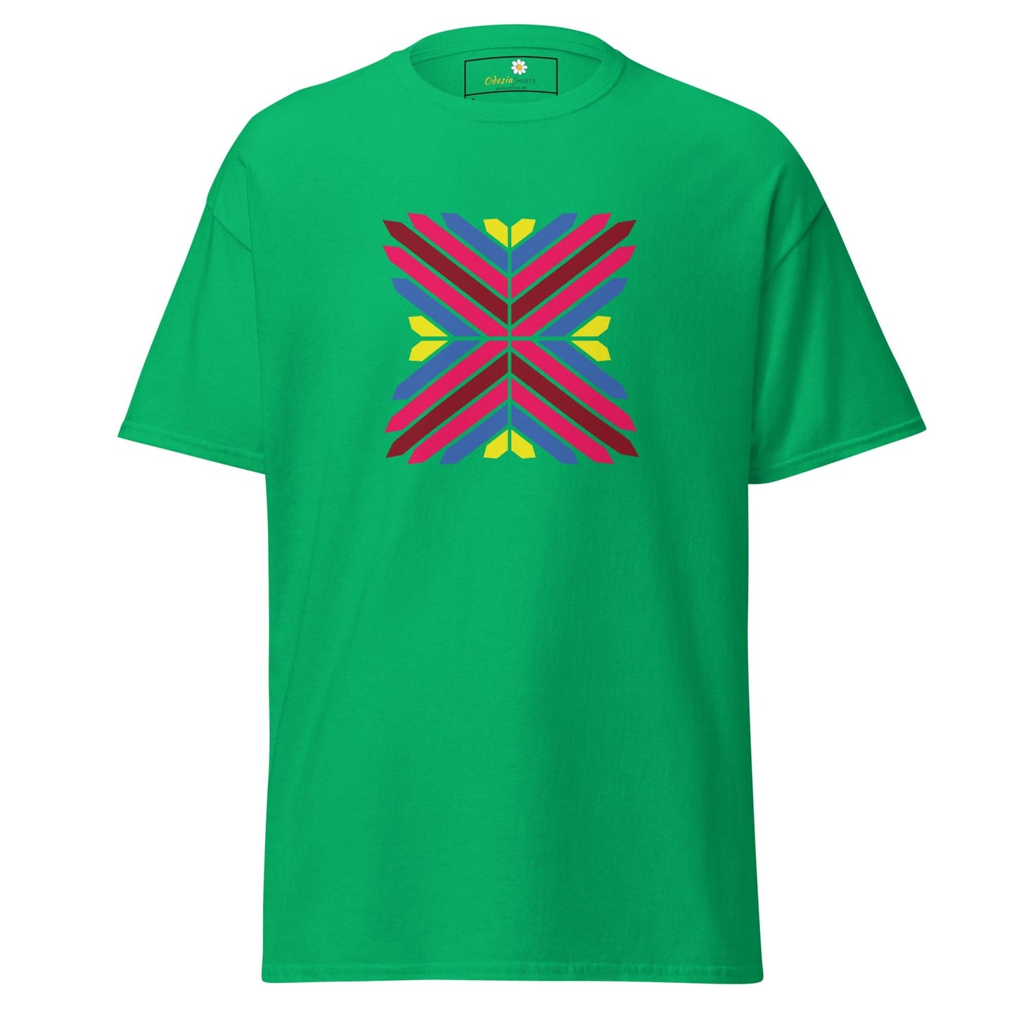Unisex classic tee - ABSTRACT TRIANGLES - REGULAR - Irish Green / S