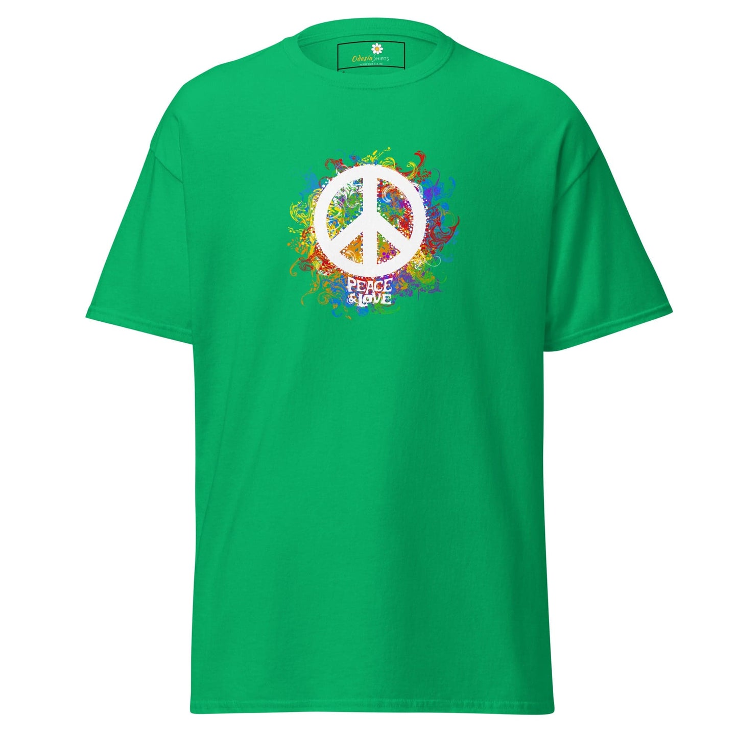 Unisex classic tee - POSITIVE PEACE AND LOVE - REGULAR - Irish Green / S