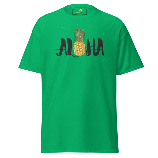 Unisex classic t-shirt - POSITIVE ALOHA HAWAI PINEAPPLE - REGULAR - Irish Green / S