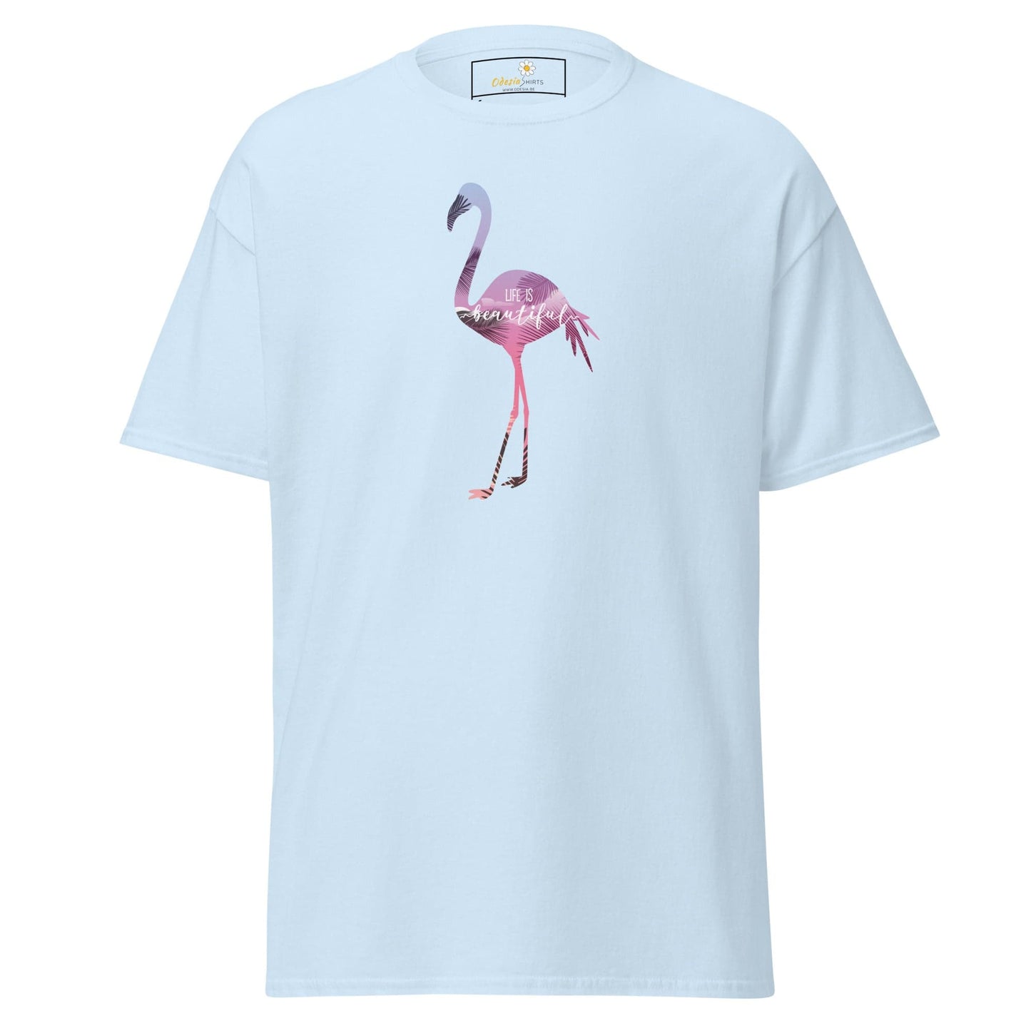 Unisex classic tee - WILD LIFE FLAMINGO - REGULAR - Light Blue / S