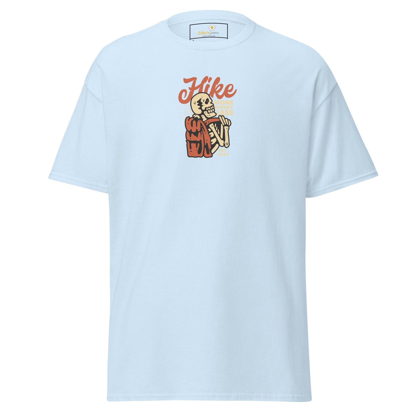 Unisex classic tee - SKULL SPORT HIKE MORE - REGULAR - Light Blue / S