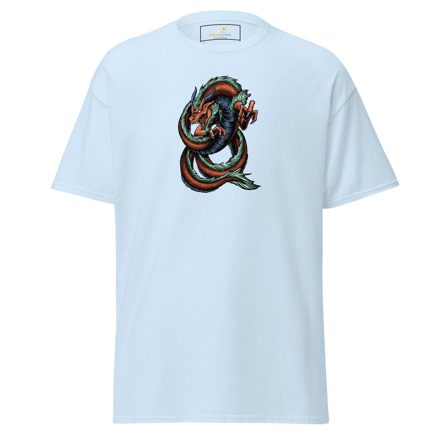 Unisex classic tee - MYSTIC RED GREEN DRAGON - REGULAR - Light Blue / S