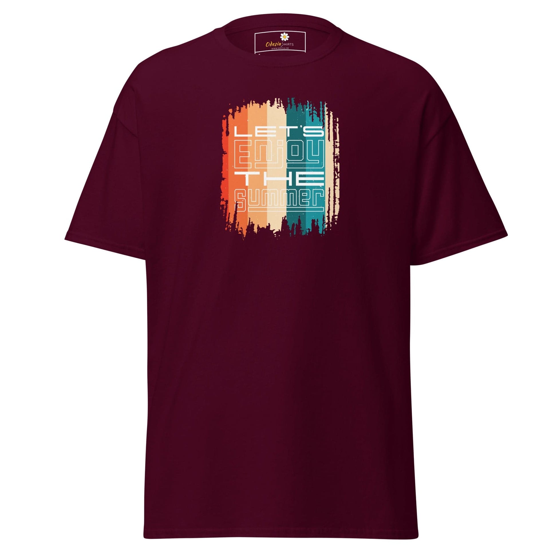 Unisex classic t-shirt - SUMMER LETS ENJOY - REGULAR - Maroon / S