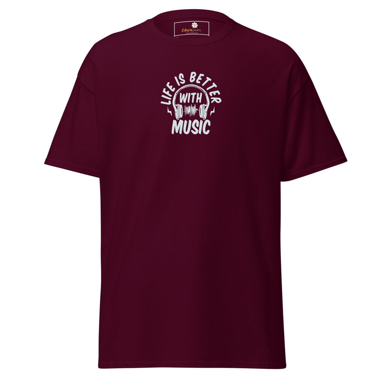 Unisex classic tee - MUSIC IS BETTER - REGULAR - Maroon / S
