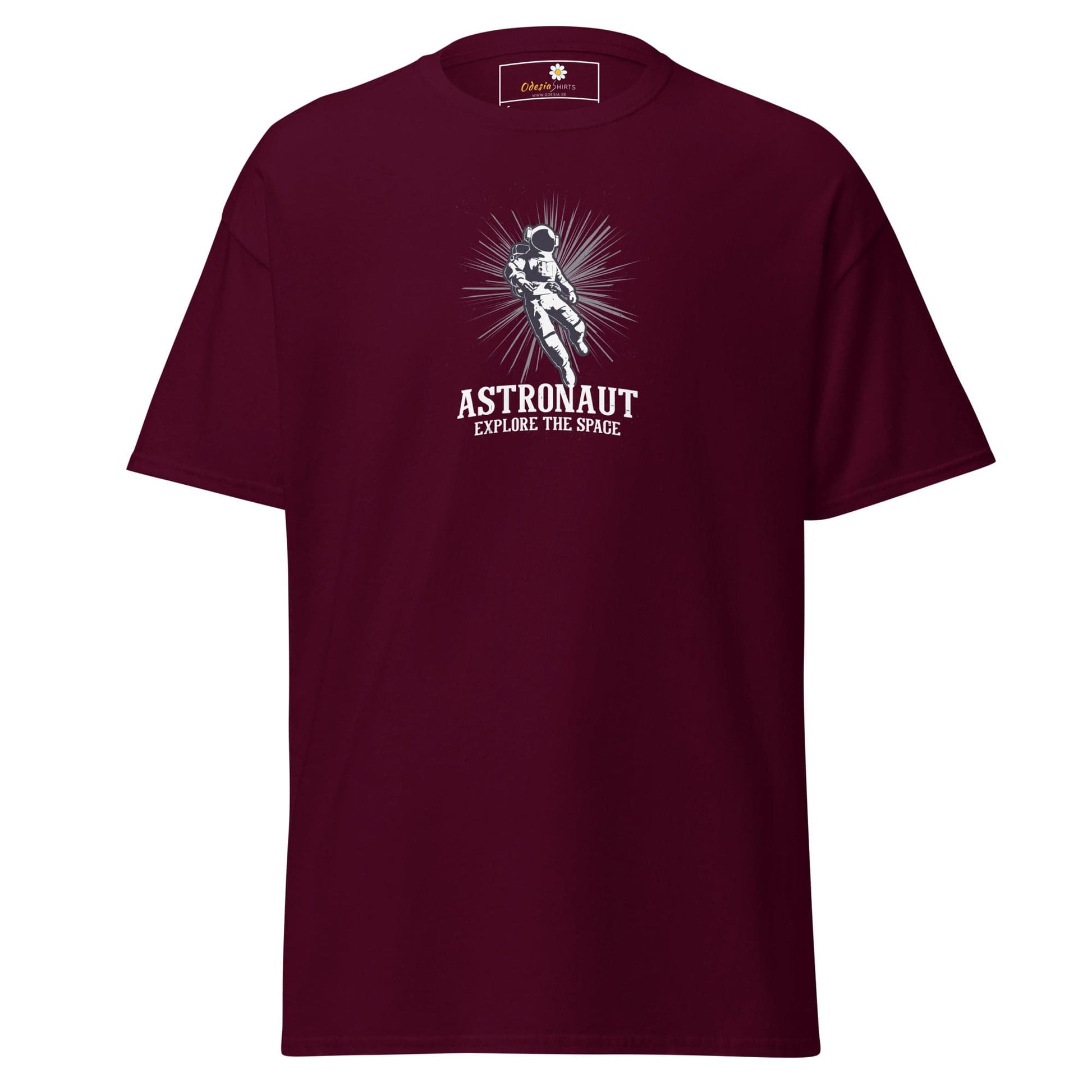 Unisex classic tee - ASTRONAUT EXPLORE SPACE - REGULAR - Maroon / S