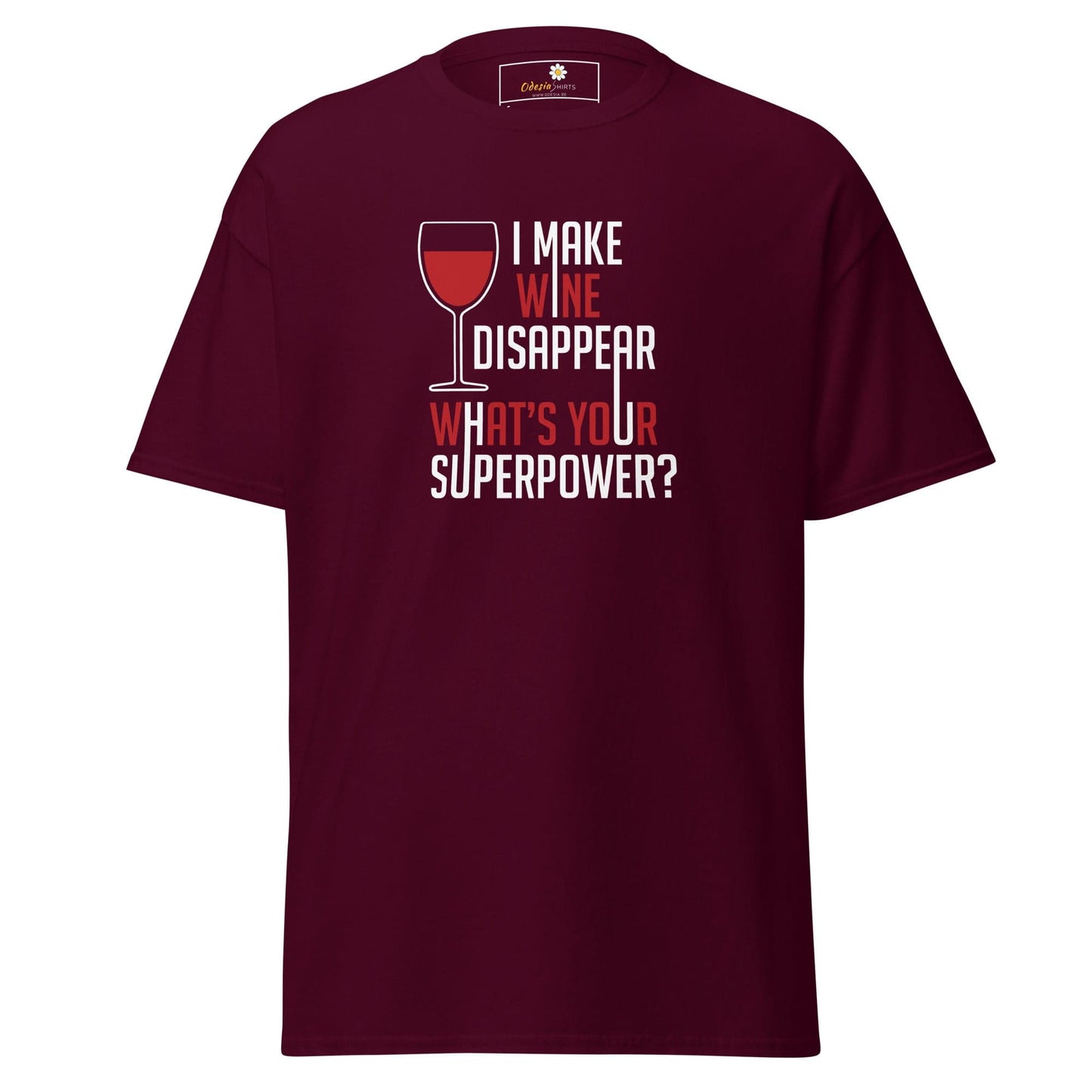 Unisex classic t-shirt - FUN WINE DISSAPEAR - REGULAR - Maroon / S