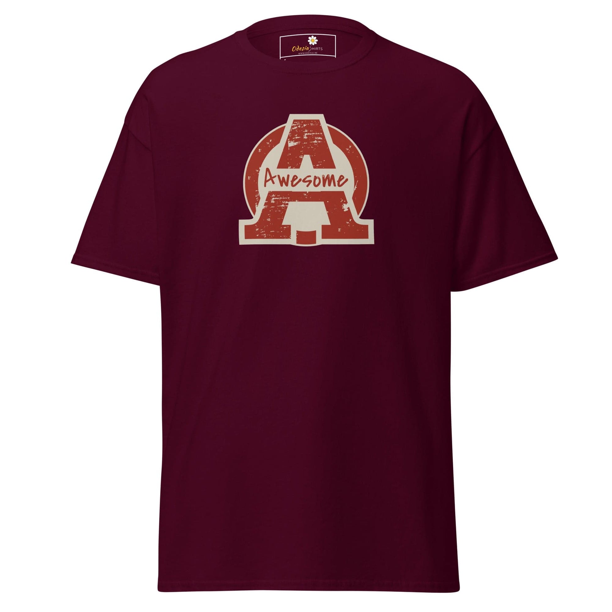 Unisex classic t-shirt - TEXT AWESOME - REGULAR - Maroon / S
