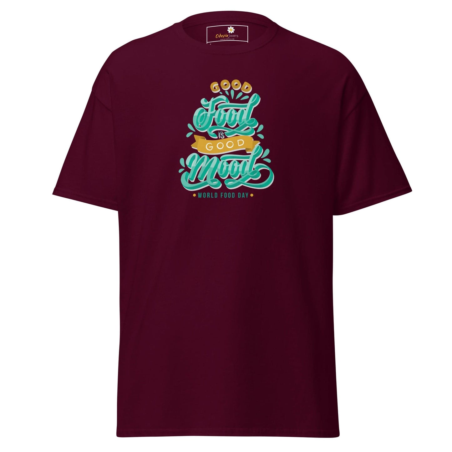 Unisex classic t-shirt - MISC GOOD FOOD GOOD MOOD - REGULAR - Maroon / S