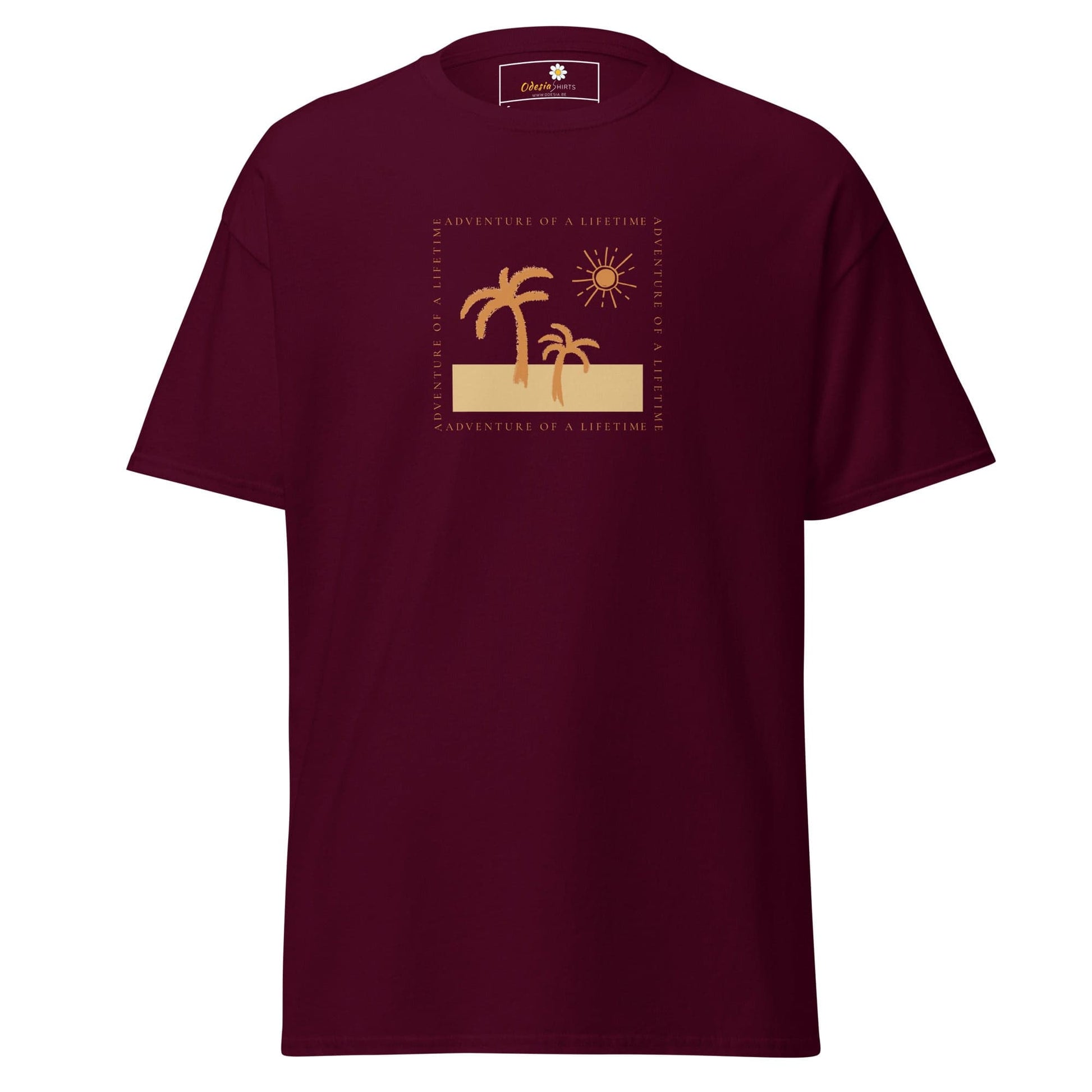 Unisex classic t-shirt - SUMMER PARADISE TREE SUN - REGULAR - Maroon / S