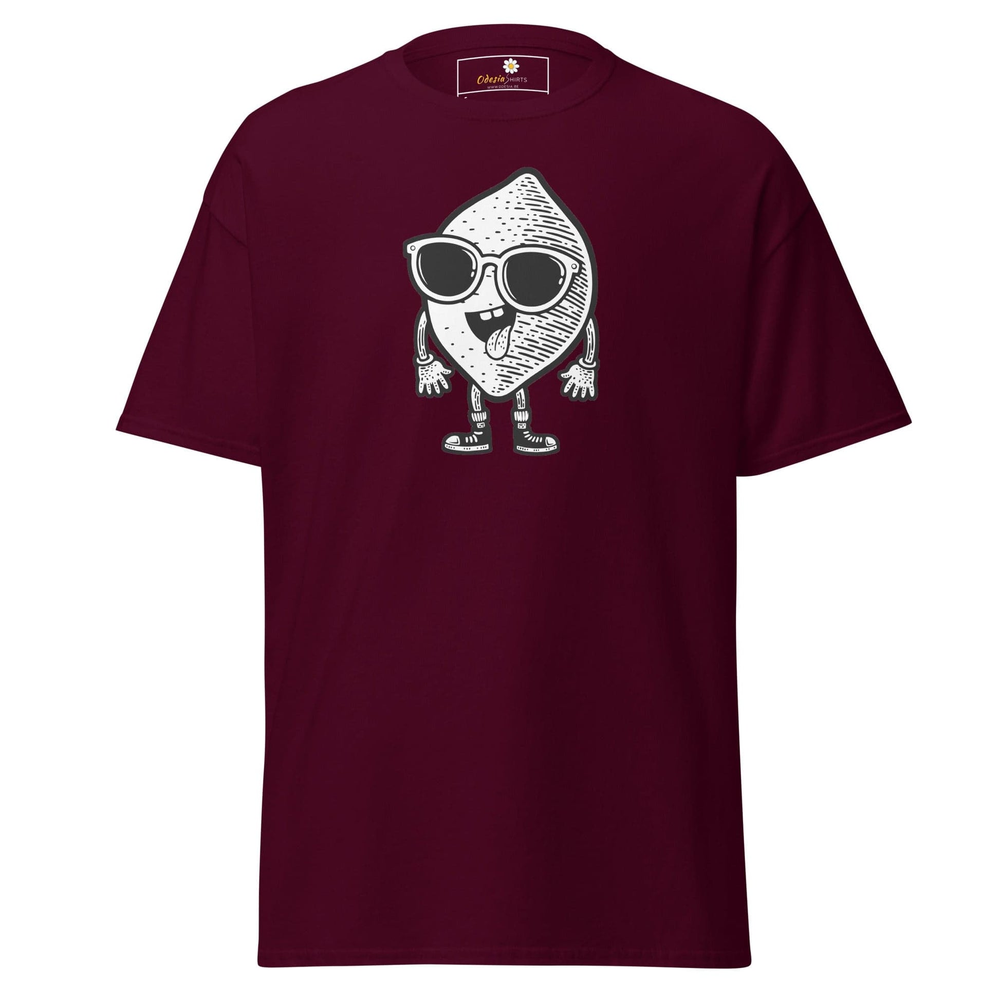 Unisex classic t-shirt - FUN LEMON FACE - REGULAR - Maroon / S