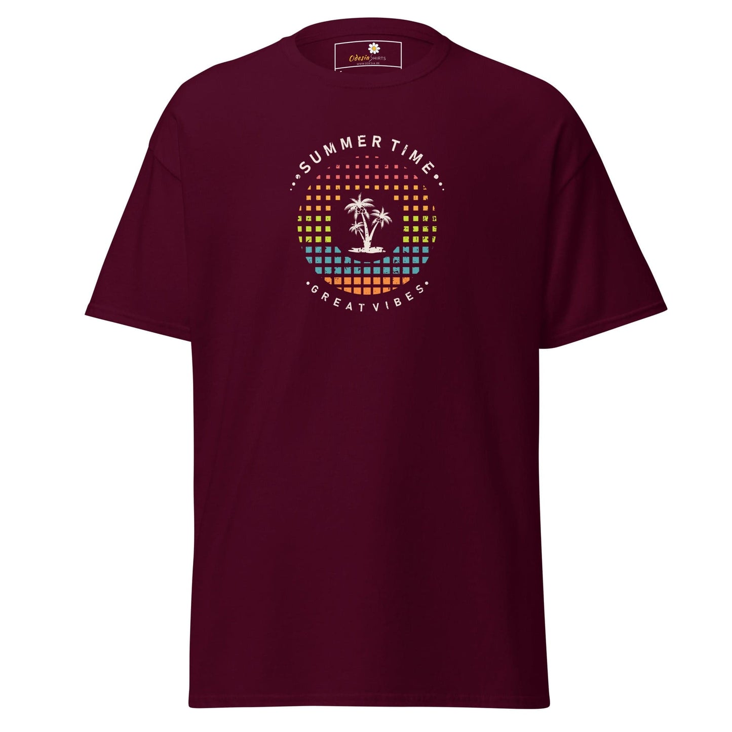 Unisex classic t-shirt - SUMMER GREAT VIBES - REGULAR - Maroon / S